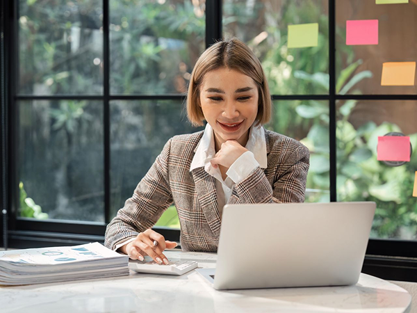 Person working on laptop
