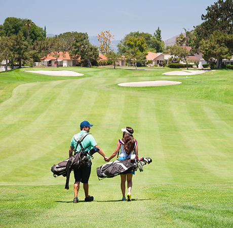 People playing golf